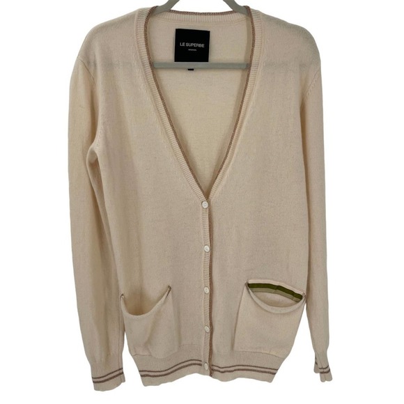 Le Superbe S The BFS Glitter Cashmere Cardigan Distressed - Picture 2 of 11